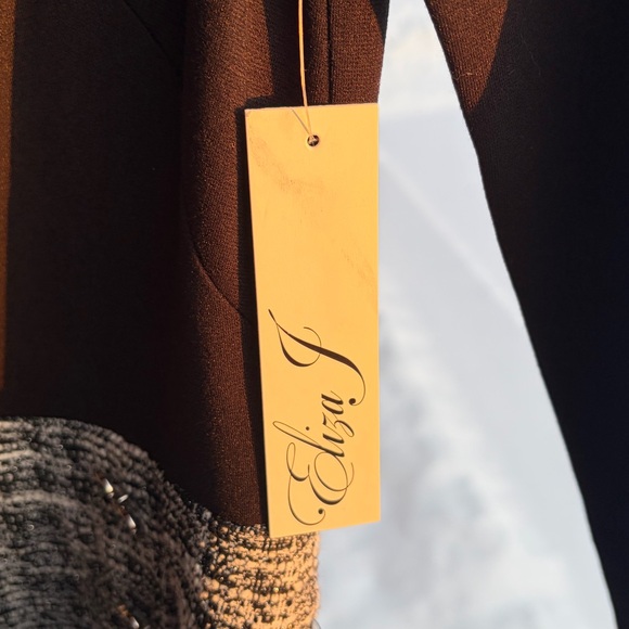 🆕 Eliza J Tweed Mock Neck Long Sleeve Dress Embellished Buttons Size 10 Office - Picture 14 of 17